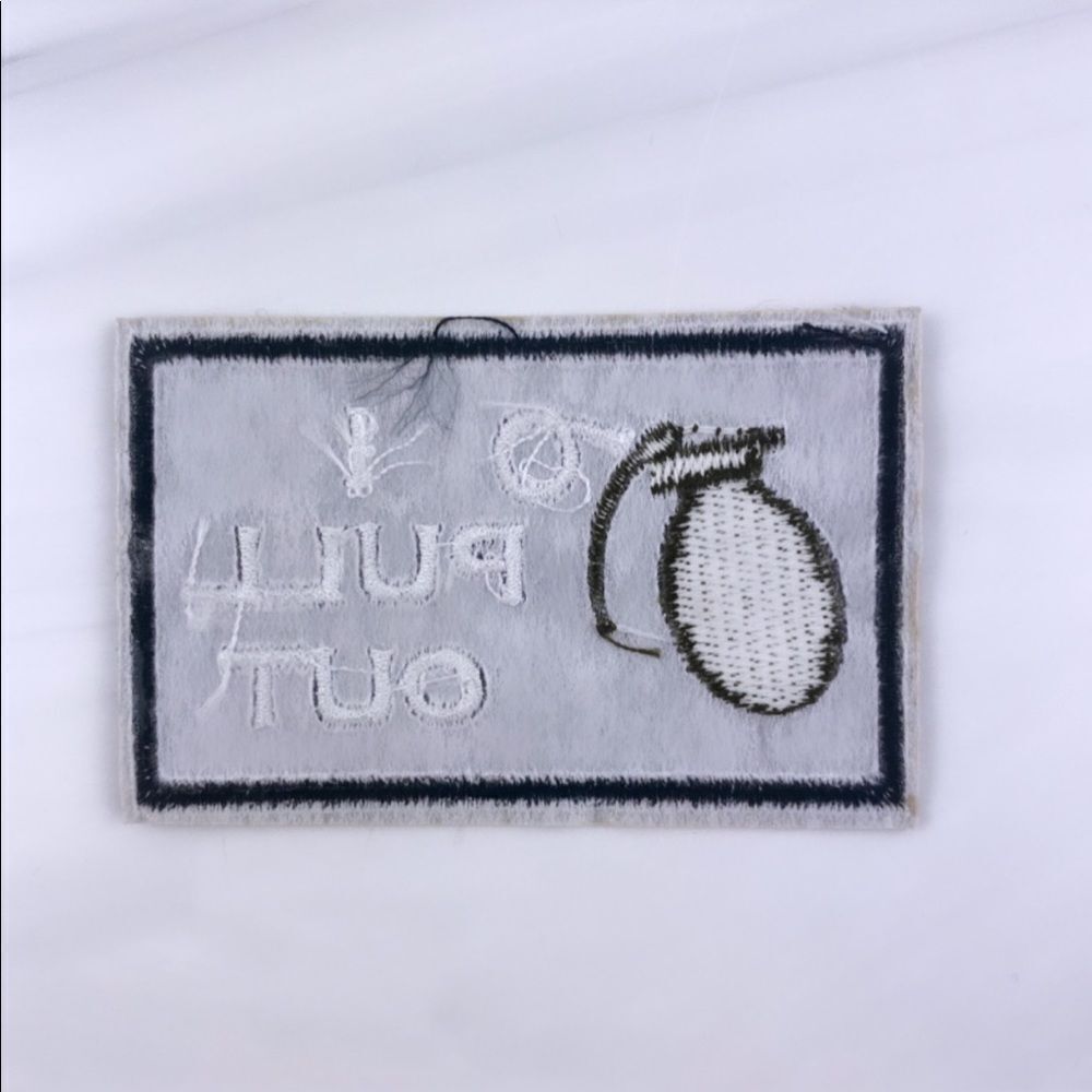 I Pull Out Grenade Embroidered Patch - Picture 3 of 3